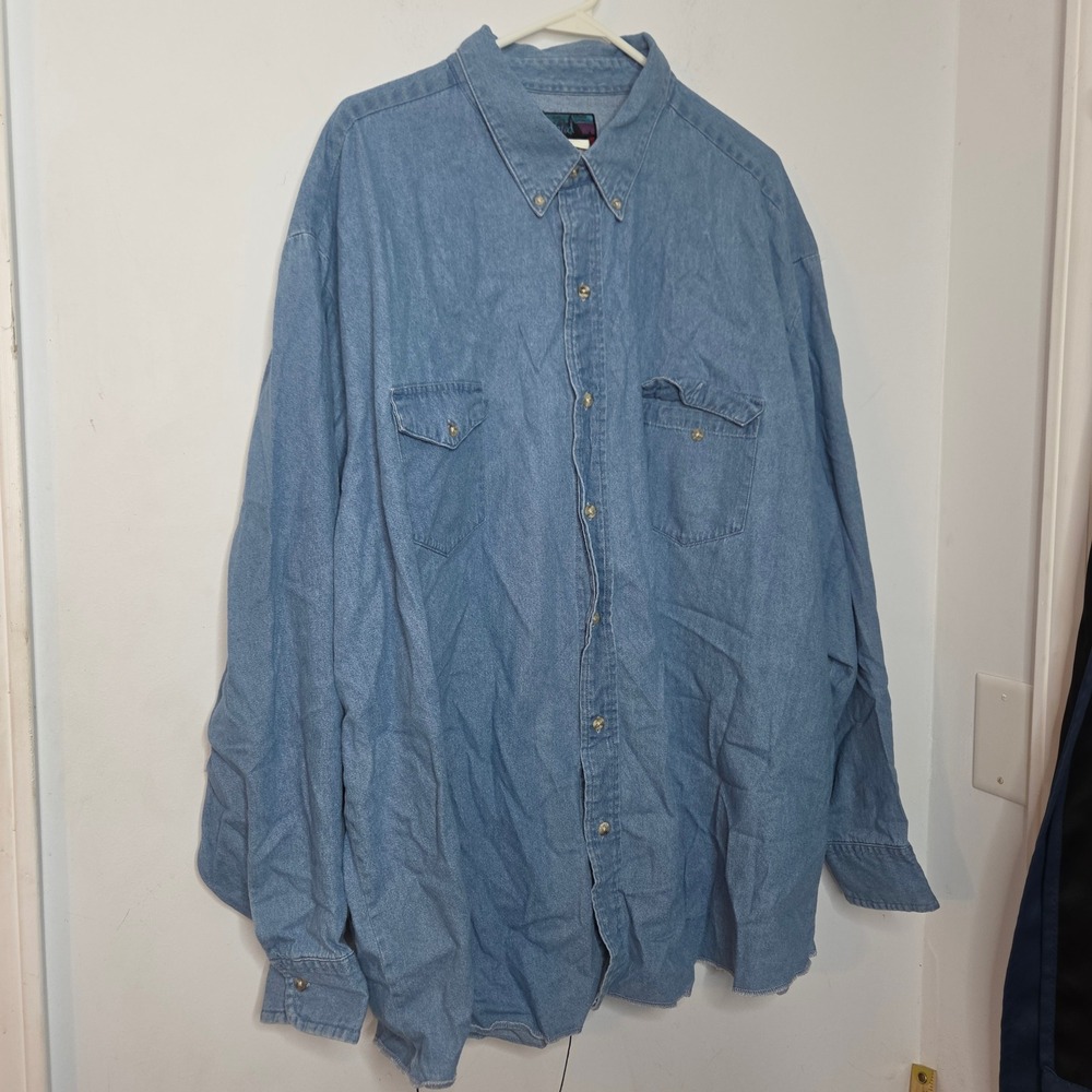 Black Canyon Colorado Canyon Mens 4X Light Wash Denim Western Shirt MS 30429 (B)